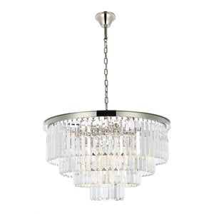 Urban Classic Sydney 17-Light Metal Royal Cut Chandelier in Polished Nickel