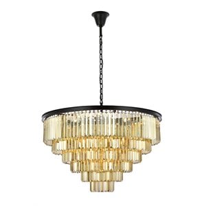 Urban Classic Sydney 33-Light Metal Royal Cut Chandelier in Matte Black