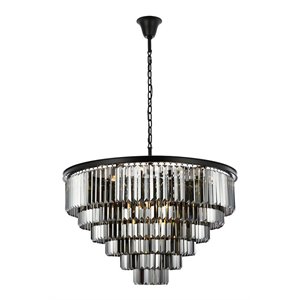 Urban Classic Sydney 33-Light Metal Royal Cut Chandelier - Matte Black