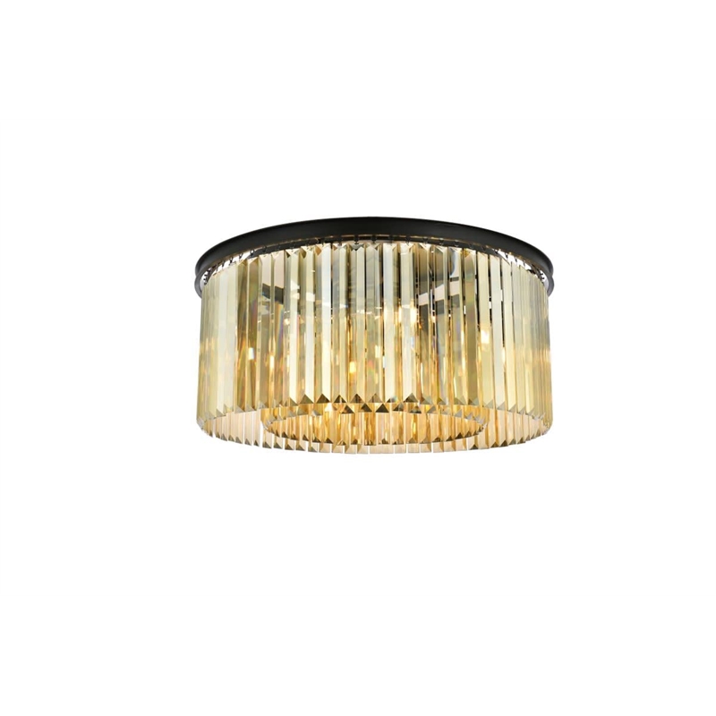 Urban Classic Sydney 8-Light Metal Royal Cut Flush Mount in Black