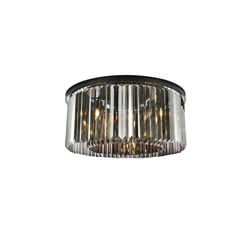 Urban Classic Sydney 8-Light Metal Royal Cut Flush Mount - Matte Black Finish