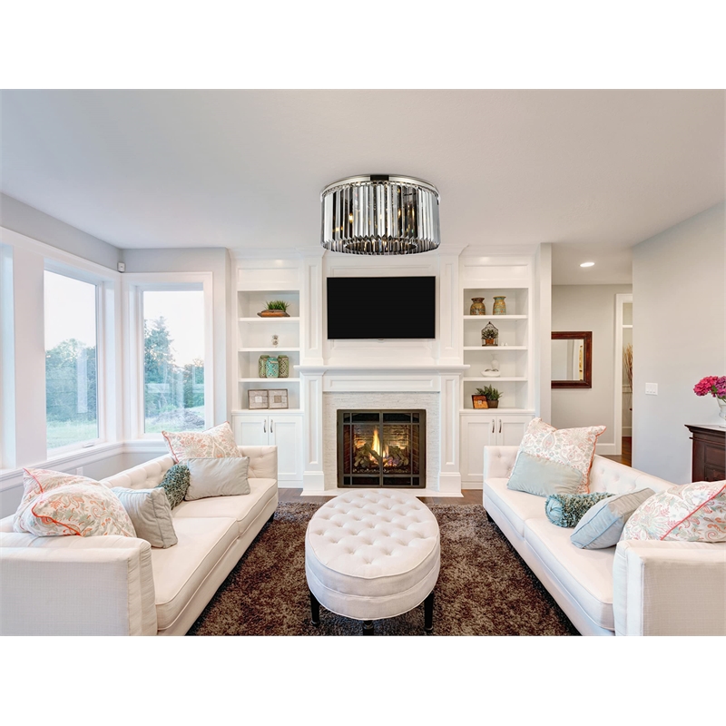 Urban Classic Sydney 8-Light Metal Royal Cut Flush Mount - Matte Black Finish