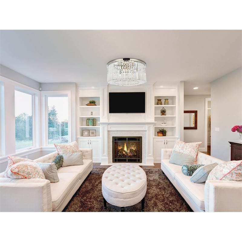 Urban Classic Sydney 8-Light Metal Royal Cut Flush Mount in Nickel Finish