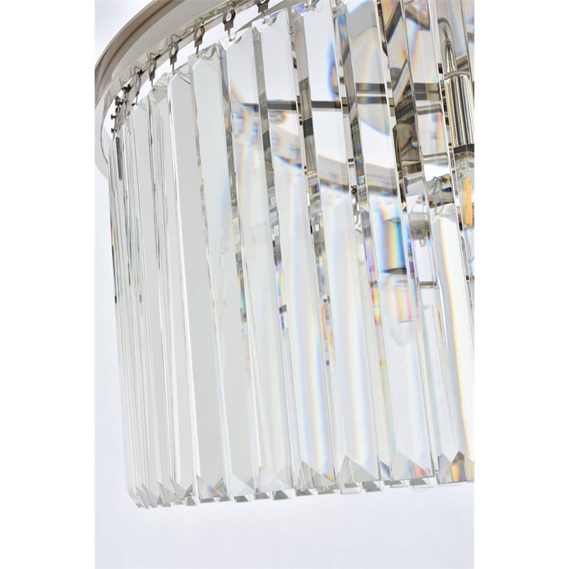 Urban Classic Sydney 8-Light Metal Royal Cut Flush Mount in Nickel Finish