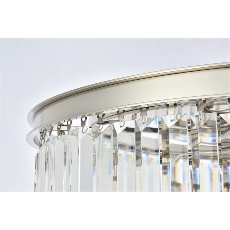 Urban Classic Sydney 8-Light Metal Royal Cut Flush Mount in Nickel Finish