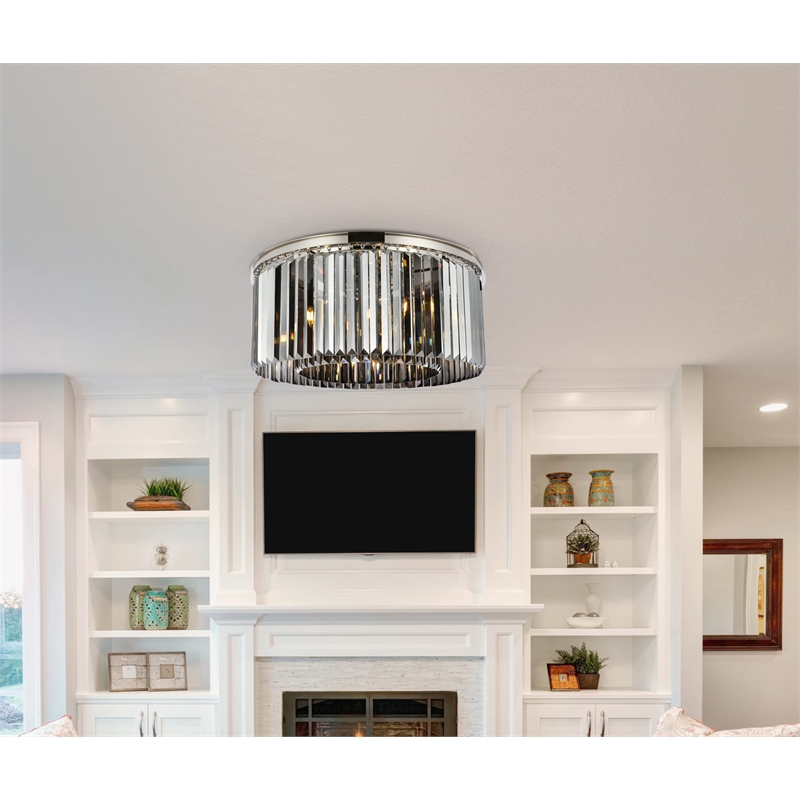 Urban Classic Sydney 8-Light Metal Royal Cut Flush Mount - Polished Nickel