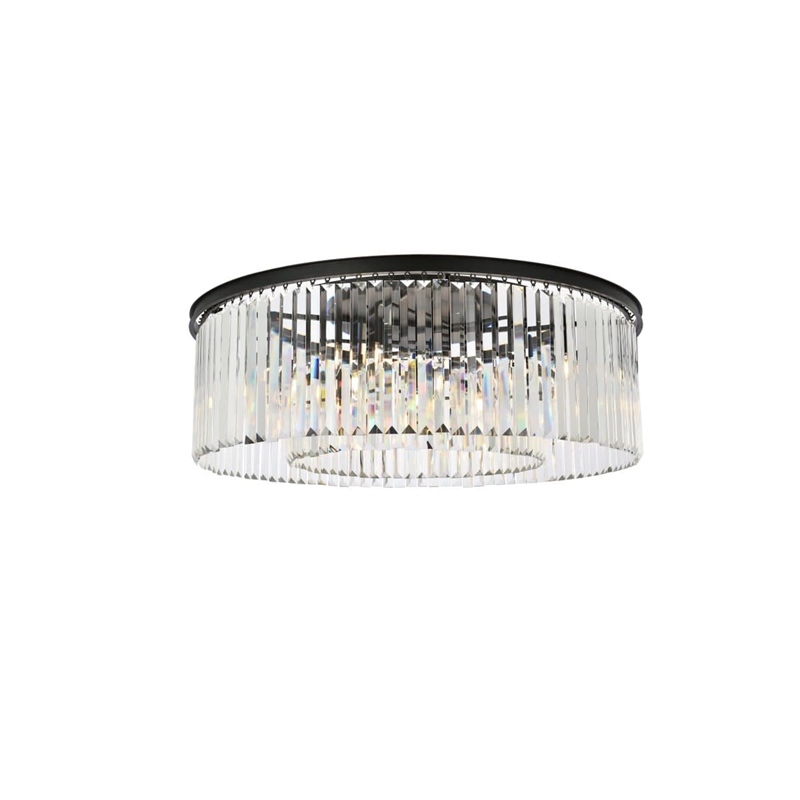 Urban Classic Sydney 10-Light Metal Royal Cut Flush Mount - Matte Black
