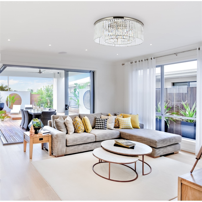 Urban Classic Sydney 10-Light Metal Royal Cut Flush Mount - Matte Black