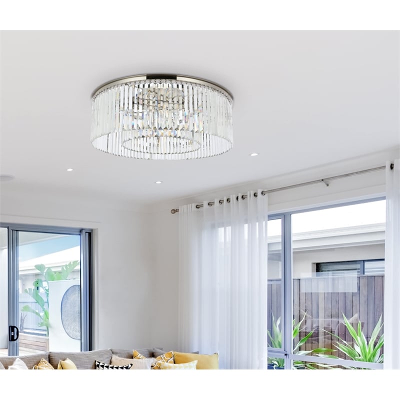 Urban Classic Sydney 10-Light Metal Royal Cut Flush Mount - Matte Black