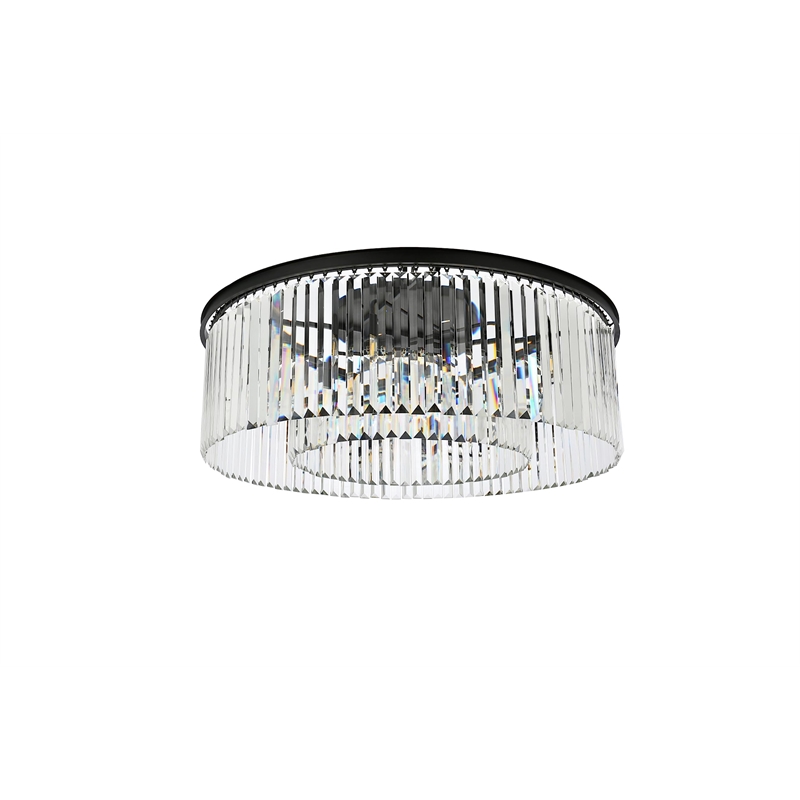 Urban Classic Sydney 10-Light Metal Royal Cut Flush Mount - Matte Black