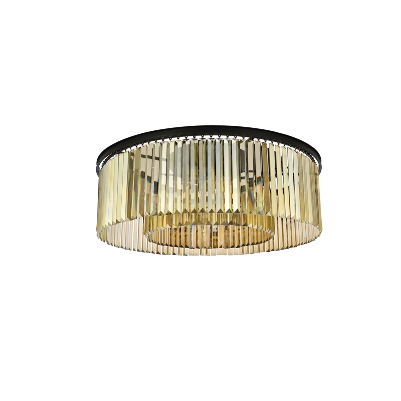 Urban Classic Sydney 10-Light Metal Royal Cut Flush Mount in Matte Black