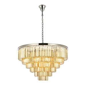 Urban Classic Sydney 33-Light Metal Royal Cut Chandelier in Polished Nickel