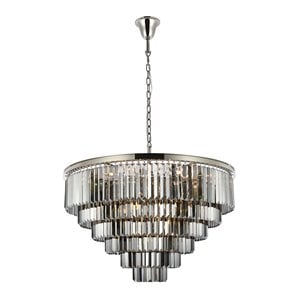 Urban Classic Sydney 33-Light Metal Royal Cut Chandelier in Polished Nickel