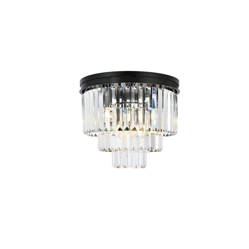 Urban Classic Sydney 9-Light Metal Royal Cut Flush Mount in Matte Black Finish