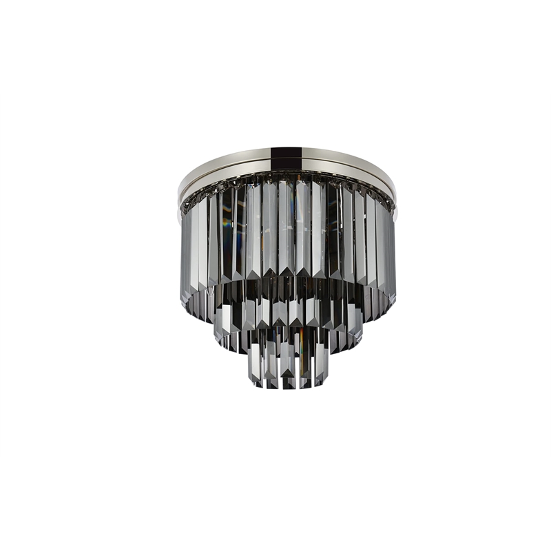 Urban Classic Sydney 9-Light Metal Royal Cut Flush Mount in Matte Black