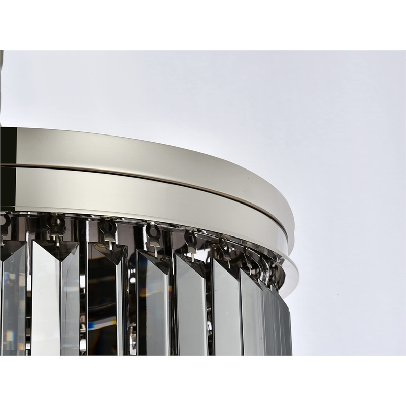 Urban Classic Sydney 9-Light Metal Royal Cut Flush Mount in Matte Black