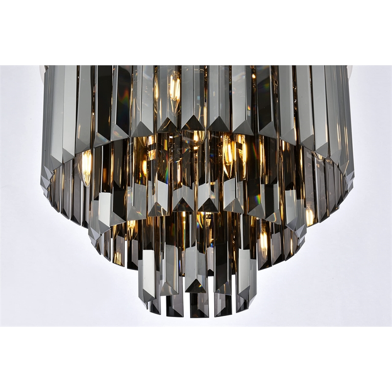 Urban Classic Sydney 9-Light Metal Royal Cut Flush Mount in Matte Black