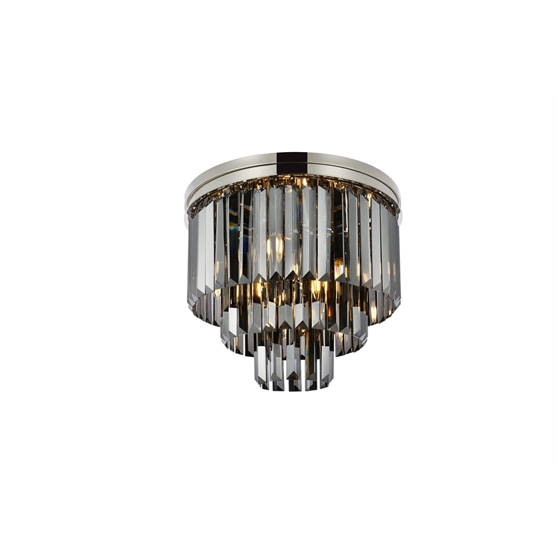 Urban Classic Sydney 9-Light Metal Royal Cut Flush Mount in Matte Black