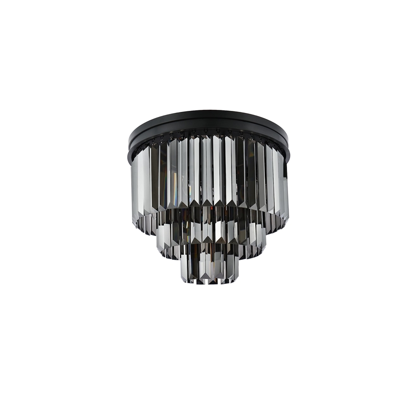 Urban Classic Sydney 9-Light Metal Royal Cut Flush Mount in Matte Black