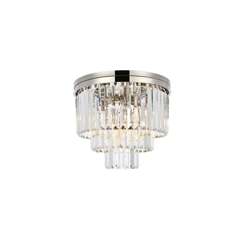 Urban Classic Sydney 9-Light Metal Royal Cut Flush Mount - Polished Nickel