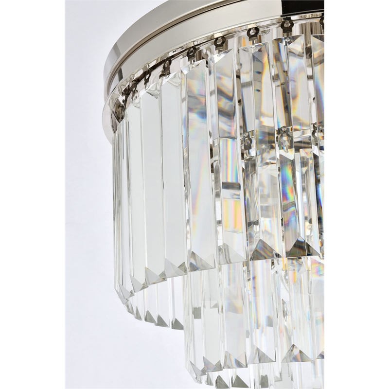 Urban Classic Sydney 9-Light Metal Royal Cut Flush Mount - Polished Nickel