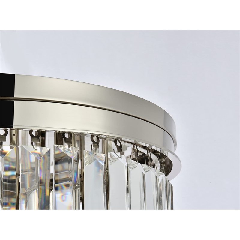 Urban Classic Sydney 9-Light Metal Royal Cut Flush Mount - Polished Nickel