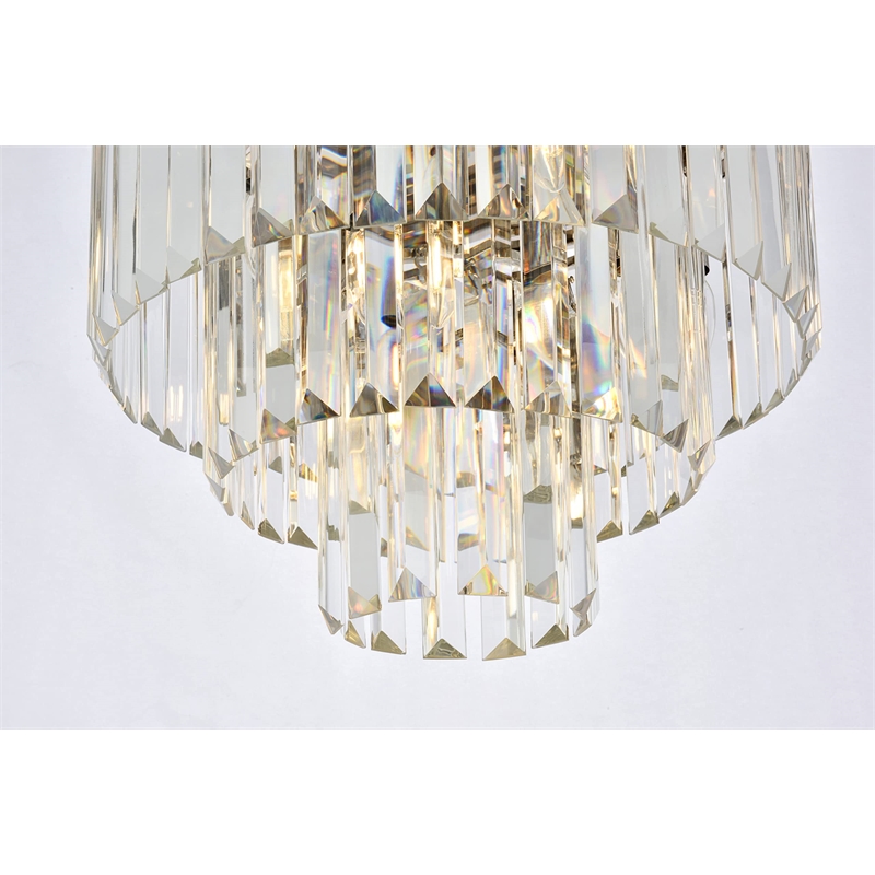 Urban Classic Sydney 9-Light Metal Royal Cut Flush Mount - Polished Nickel