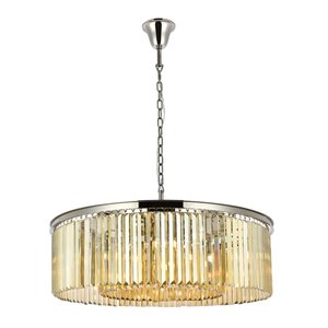 Urban Classic Sydney 10-Light Metal Royal Cut Chandelier in Nickel