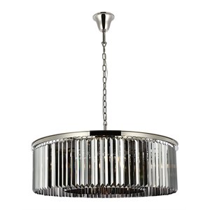 Urban Classic Sydney 10-Light Metal Royal Cut Chandelier in Polished Nickel