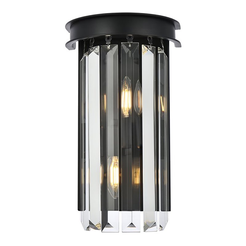 Urban Classic Sydney 2-Light Metal Royal Cut Wall Sconce in Black