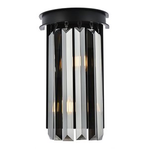 Urban Classic Sydney 2-Light Metal Royal Cut Wall Sconce - Matte Black