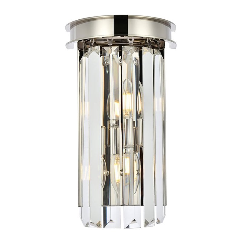 Urban Classic Sydney 2-Light Metal Royal Cut Wall Sconce in Nickel