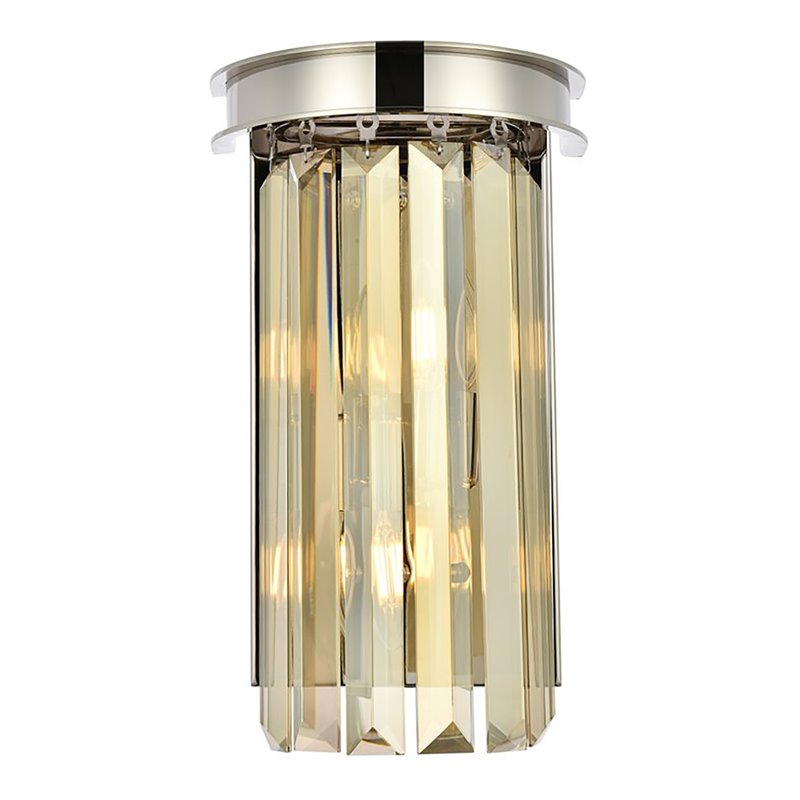Urban Classic Sydney 2-Light Metal Royal Cut Wall Sconce in Polished Nickel