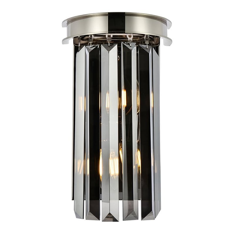Urban Classic Sydney 2-Light Metal Royal Cut Wall Sconce in Polished Nickel
