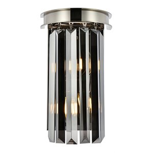 Urban Classic Sydney 2-Light Metal Royal Cut Wall Sconce in Polished Nickel