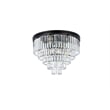 Urban Classic Sydney 17-Light Metal Royal Cut Flush Mount in Matte Black