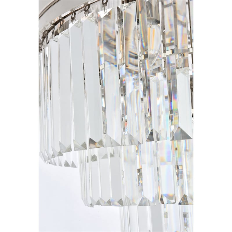 Urban Classic Sydney 17-Light Metal Royal Cut Flush Mount in Matte Black