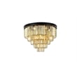 Urban Classic Sydney 17-Light Metal Royal Cut Flush Mount in Matte Black