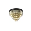 Urban Classic Sydney 17-Light Metal Royal Cut Flush Mount in Matte Black