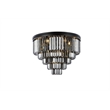 Urban Classic Sydney 17-Light Metal Royal Cut Flush Mount in Black