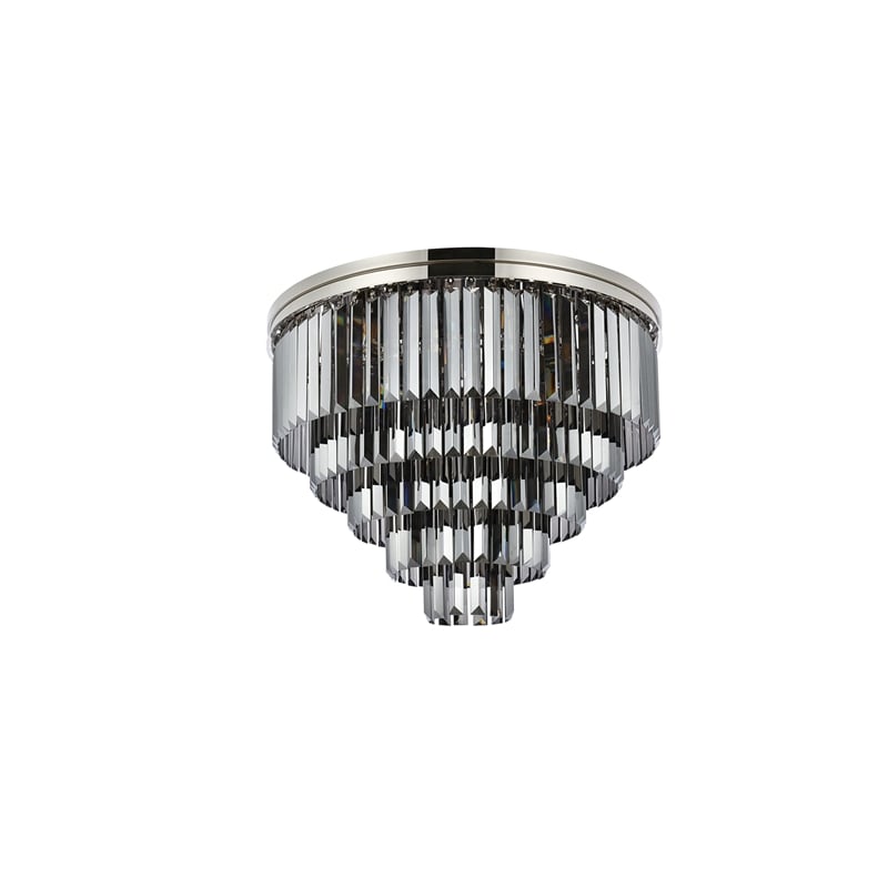 Urban Classic Sydney 17-Light Metal Royal Cut Flush Mount in Black