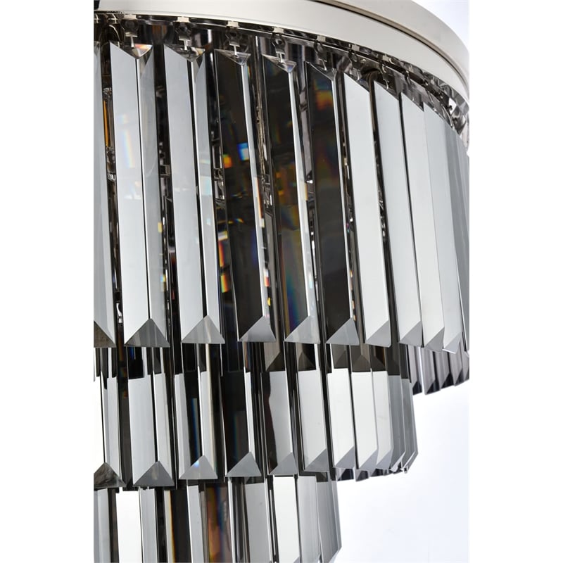 Urban Classic Sydney 17-Light Metal Royal Cut Flush Mount in Black