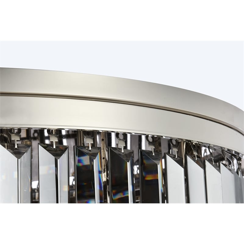 Urban Classic Sydney 17-Light Metal Royal Cut Flush Mount in Black