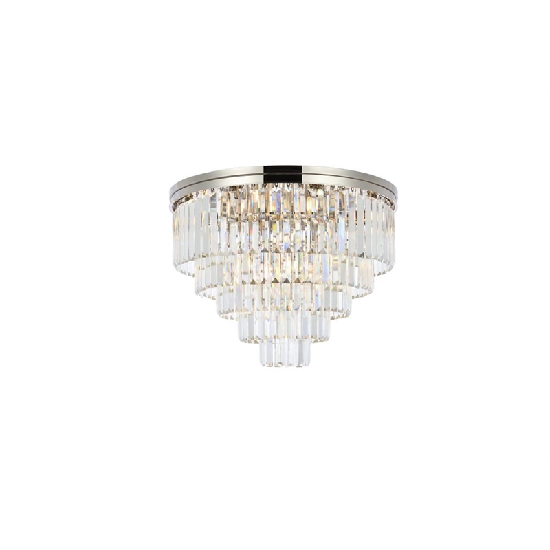 Urban Classic Sydney 17-Light Metal Royal Cut Flush Mount in Nickel
