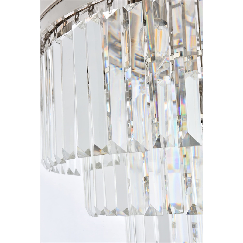 Urban Classic Sydney 17-Light Metal Royal Cut Flush Mount in Nickel