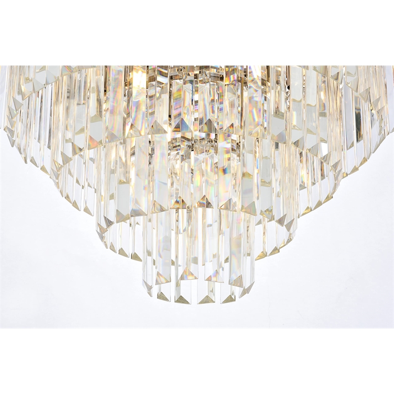 Urban Classic Sydney 17-Light Metal Royal Cut Flush Mount in Nickel