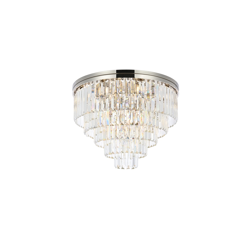 Urban Classic Sydney 17-Light Metal Royal Cut Flush Mount in Nickel