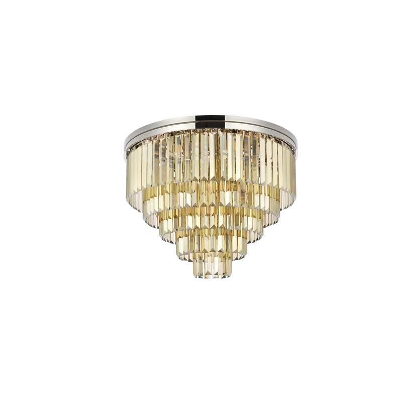 Urban Classic Sydney 17-Light Metal Royal Cut Flush Mount in Polished Nickel