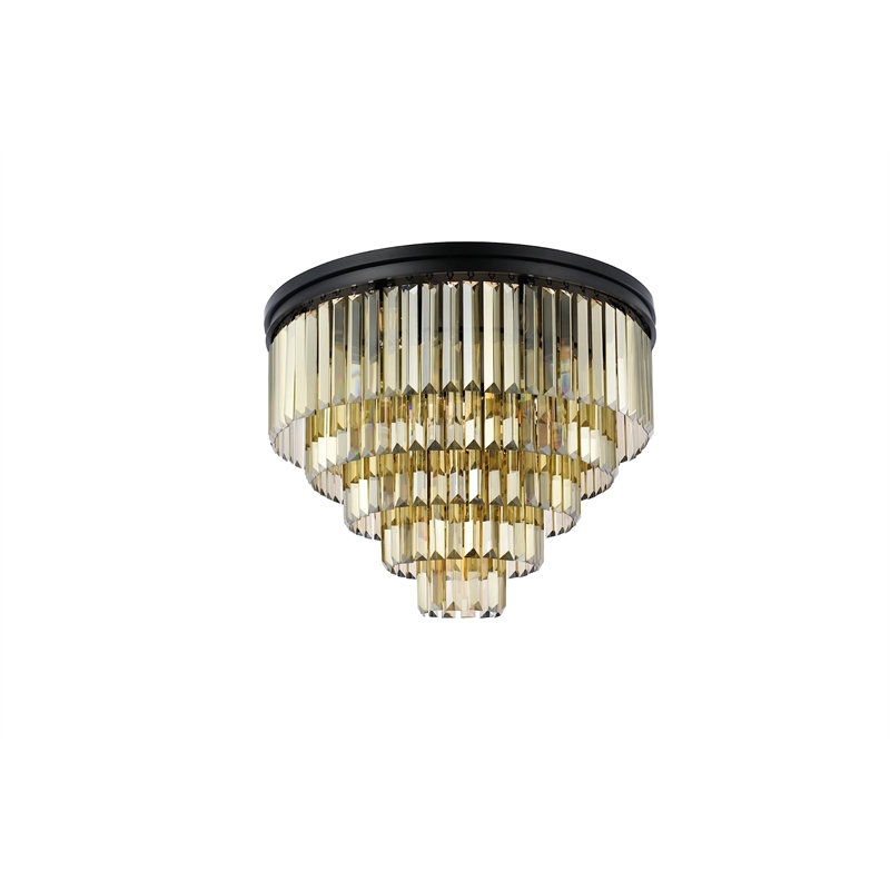Urban Classic Sydney 17-Light Metal Royal Cut Flush Mount in Polished Nickel