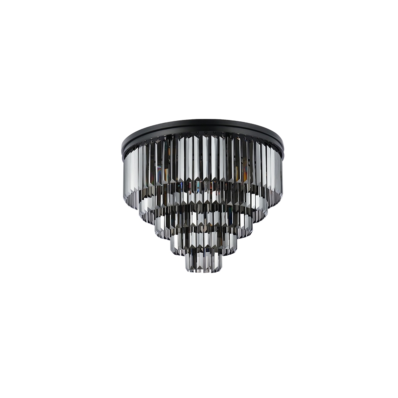 Urban Classic Sydney 17-Light Metal Royal Cut Flush Mount in Polished Nickel